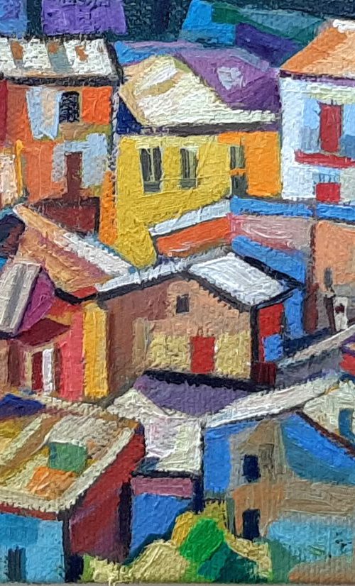 Roofs miniature I  16x11 cm by Maja Đokić Mihajlović