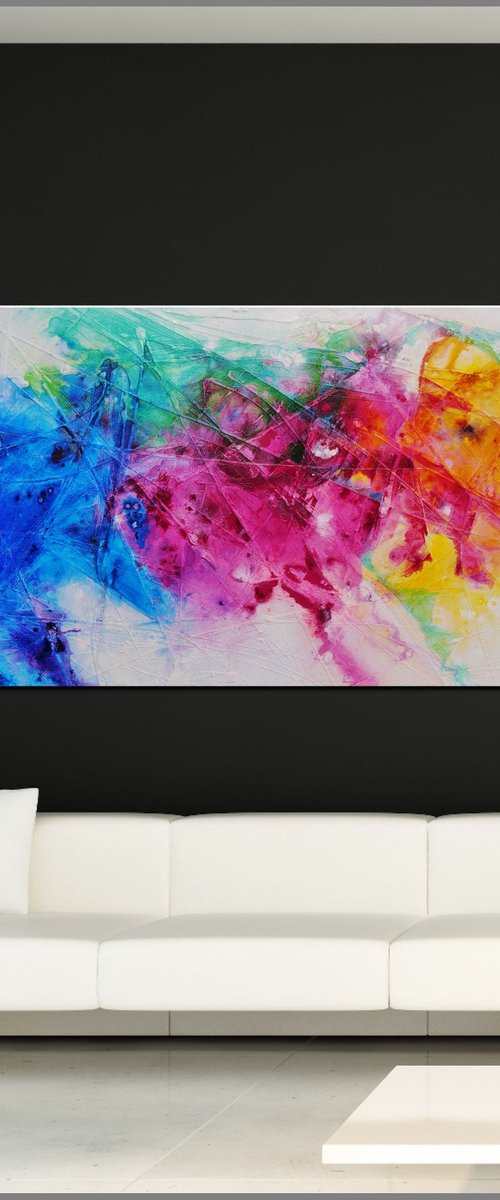 Coloured Candy Rush 240cm x 100cm Colourful Abstract Art by Franko