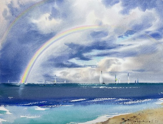 Rainbow over the sea Regatta
