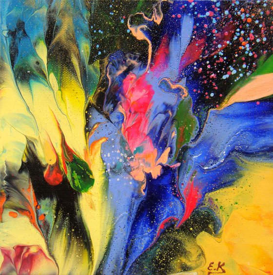 Flowers in Abstract Small painting