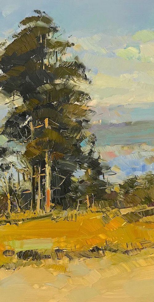 Path to the Lake, Landscape, Original oil painting, One of a kind Signed by Vahe Yeremyan