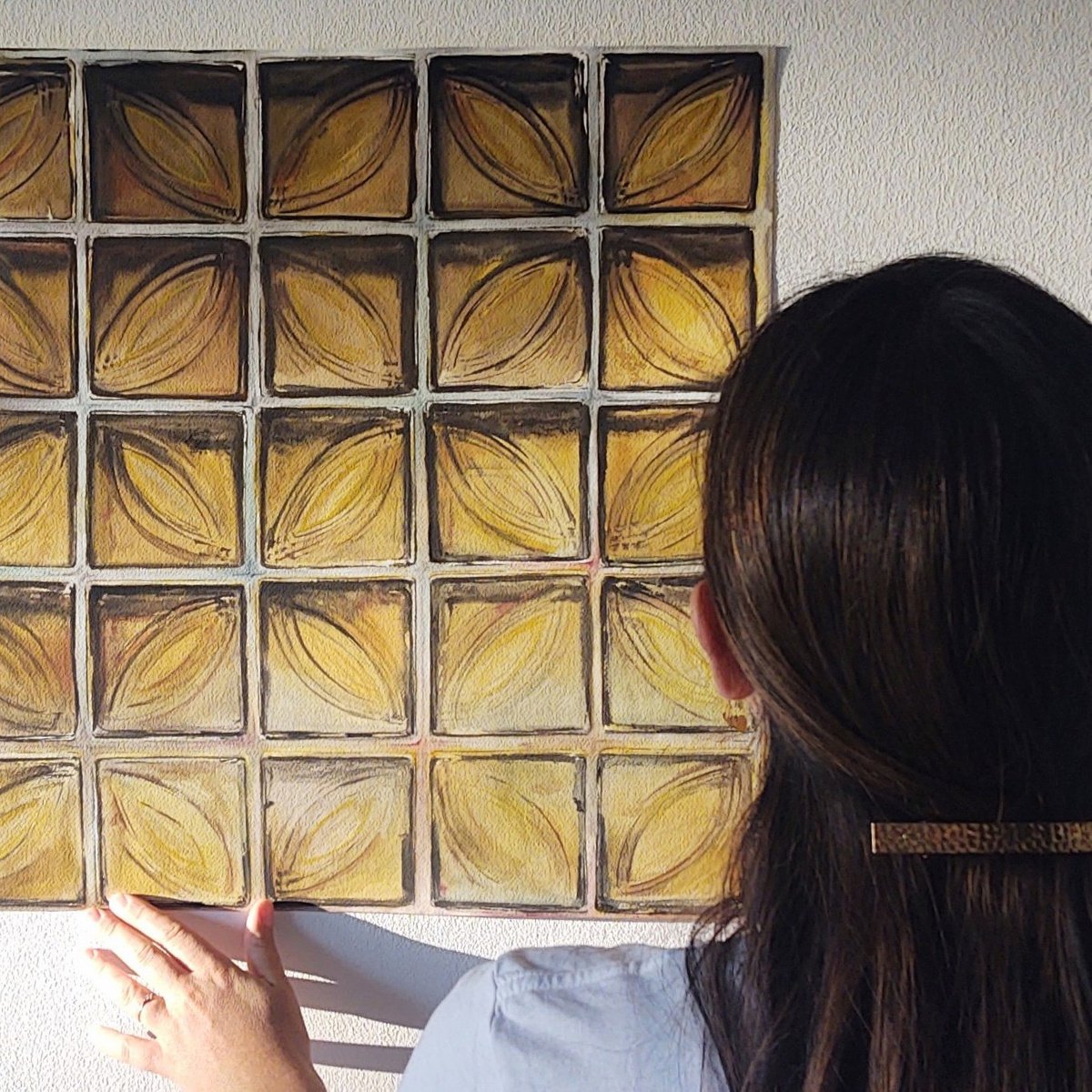 Yellow Glass Brick Wall by Elina V.G.