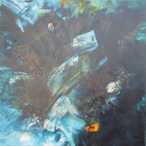 the deep blue oil on canvas 31,5 x 31,5 inch by Sonja Zeltner-Müller