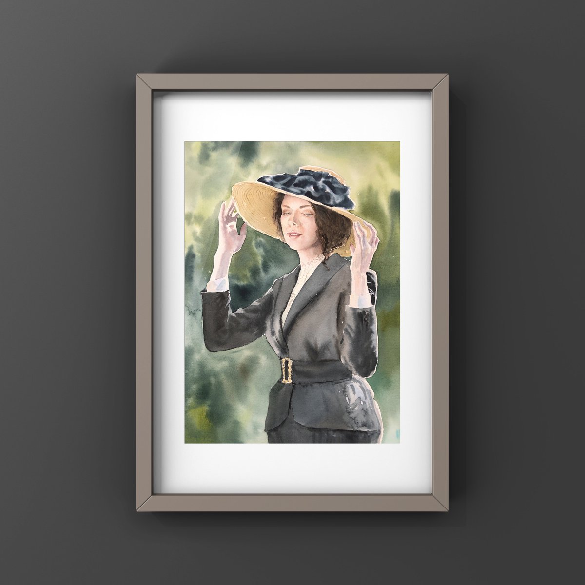 Woman in a straw hat by Olga Kholodova