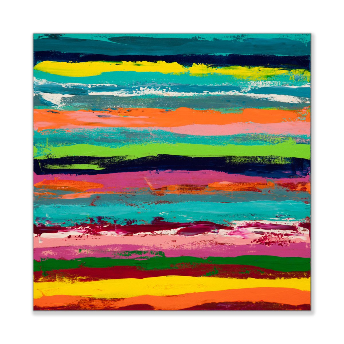 Abstract Acrylic Painting By Hilary Winfield, 24 X 24, Reclaimed 2, Original Artwork