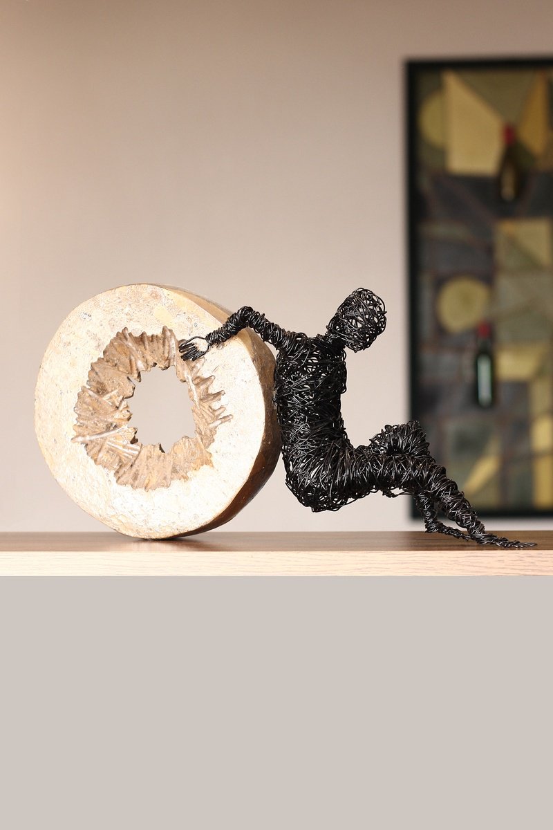 Expressive Portrait Sculpture By Karen Axikyan, 16 X 8", Support, Original Artwork