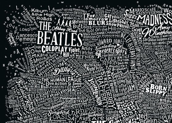 Music Map Of London (Black)