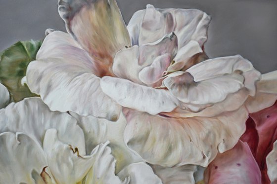Modern oil painting "Garden roses" 120 * 80 cm