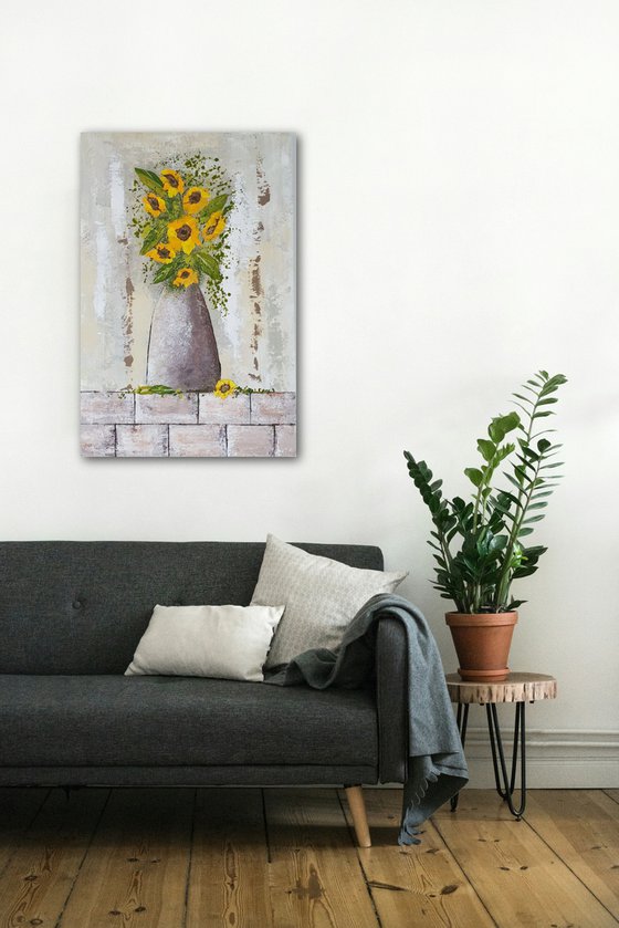 VASE WITH SUNFLOWERS