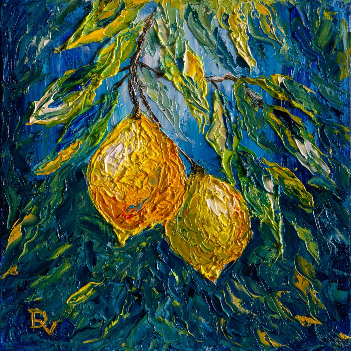 Golden Lemons By Vladyslav Durniev, 12 X 12, Artwork For Sale On Artfinder