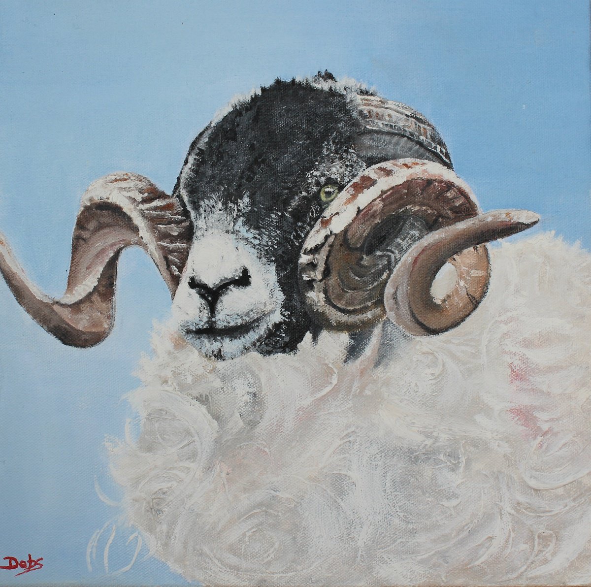 Photorealistic Animal Oil Painting By Debbie Young, 12 X 12, Swaledale Beauty, Original Artwork