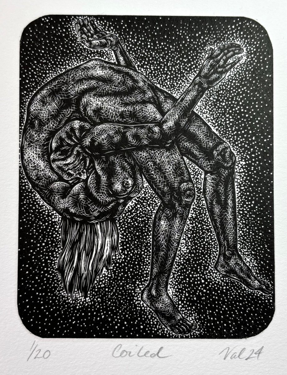 Surrealistic Portrait Limited Edition Print By Valerie Syposz, 8 X 9", Coiled, Original Artwork