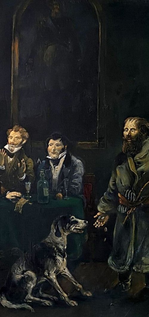 Portrait of two hussars and Tolstoy by Oleg and Alexander Litvinov