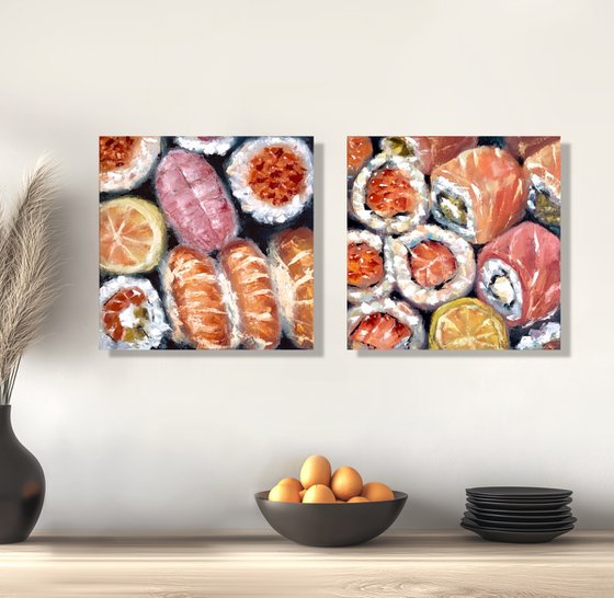 Sushi set, diptych