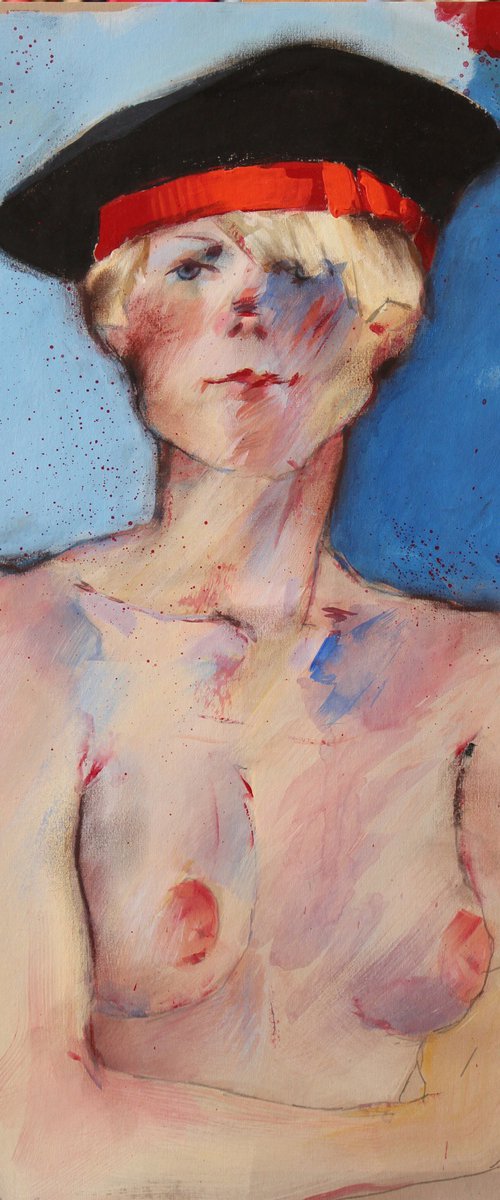 Girl in a black hat by Nicholas Robertson