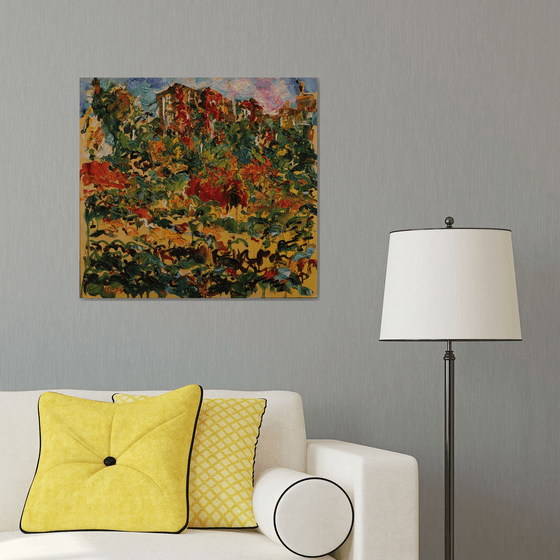 Montmartre Vineyards - Paris Landscape - Cityscape - Oil Painting - Medium Size - Plein Air 65 х 70 cm