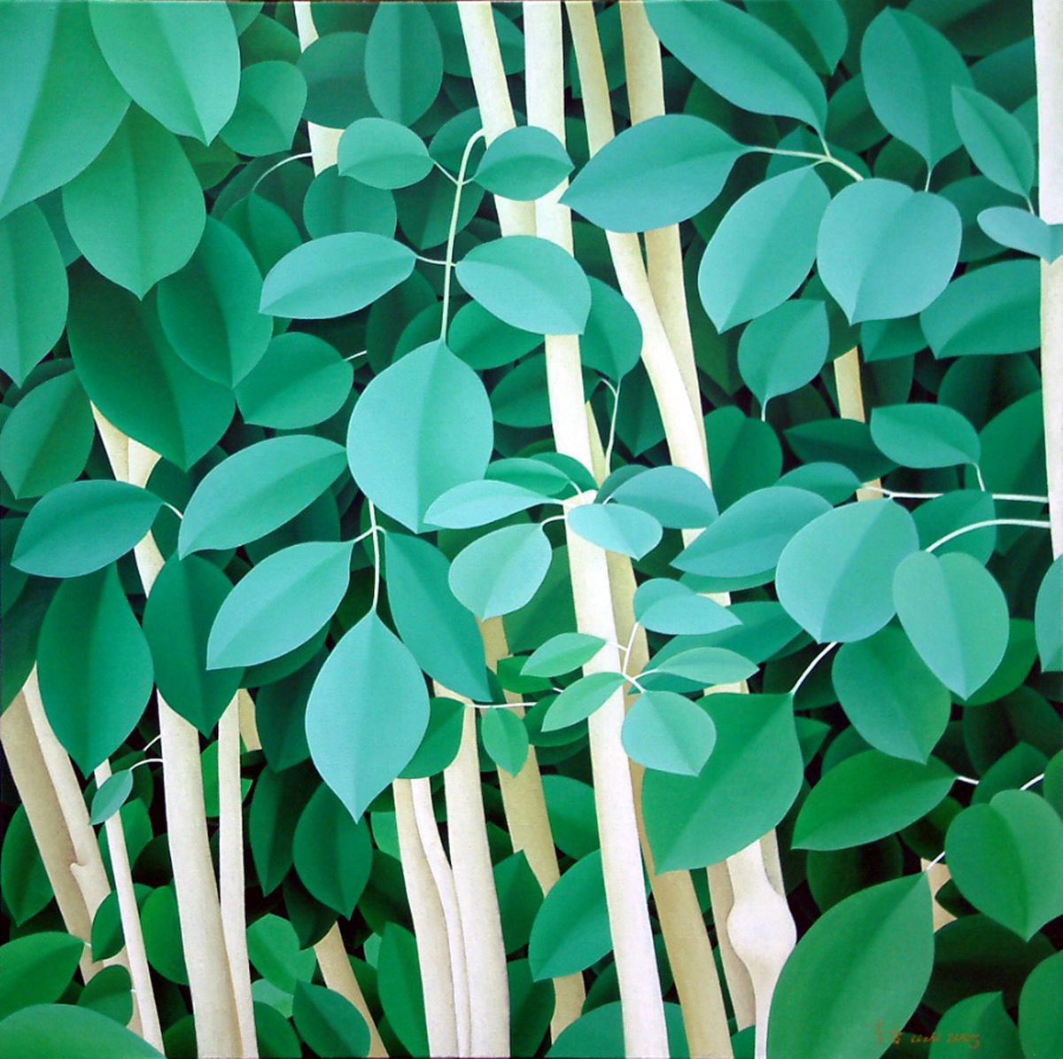 Abstract Oil Painting By Zhi Li, 39 X 32", Creative Work 31, Original Artwork