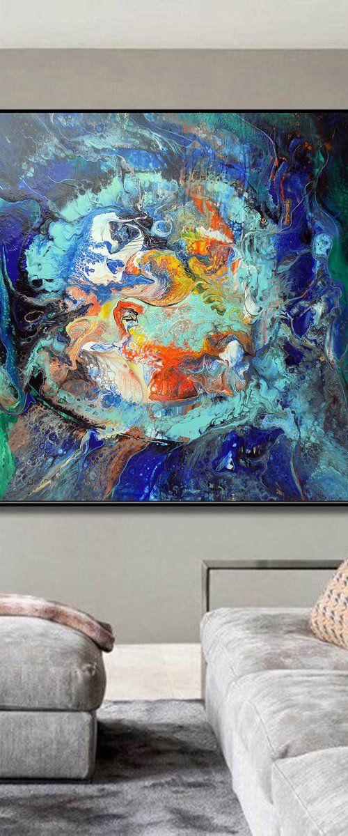 Abstract colorful painting art - Subconscious by Areti Ampi