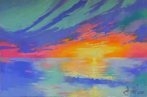 "Sunlight" Original Abstract Seascape by Mykhailo Novikov