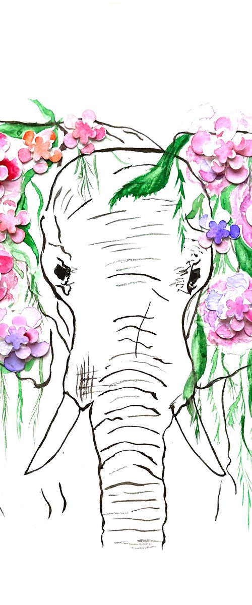 Spring elephant by Luba Ostroushko