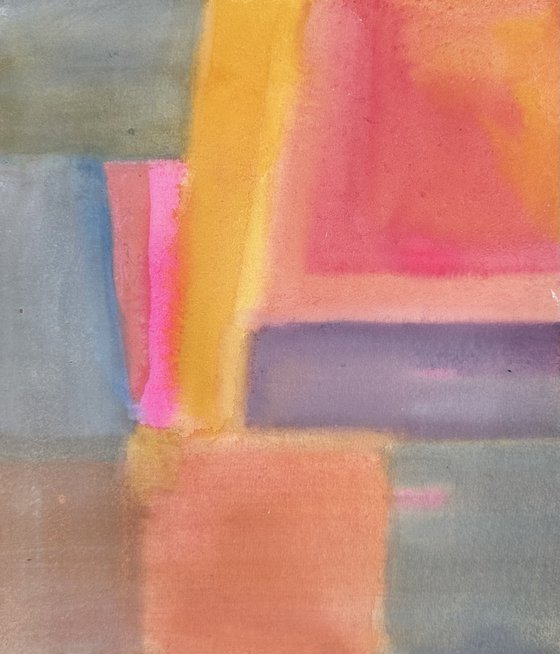 Abstract Rectangles - Pink Yellow and Blue