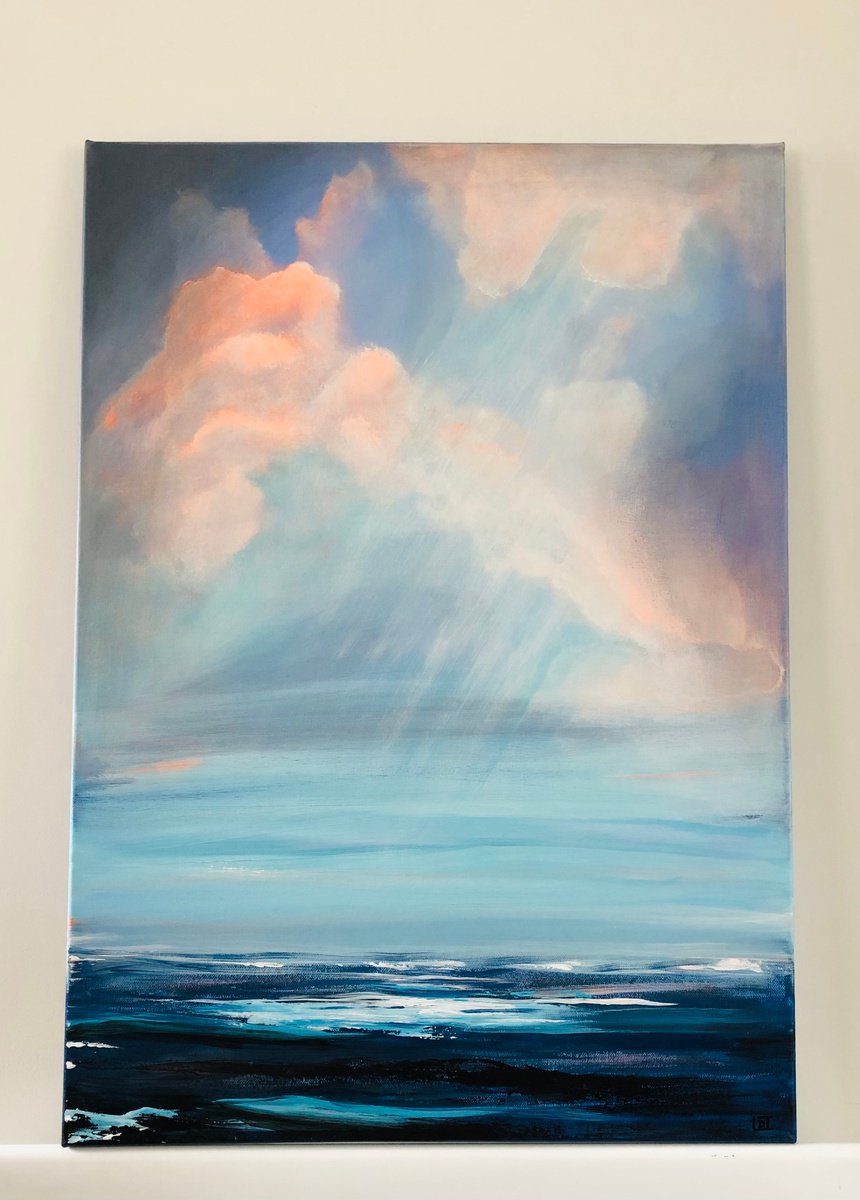 Organic Landscape Acrylic Painting By Lucyanne Terni, 20 X 28", Evolving, Original Artwork