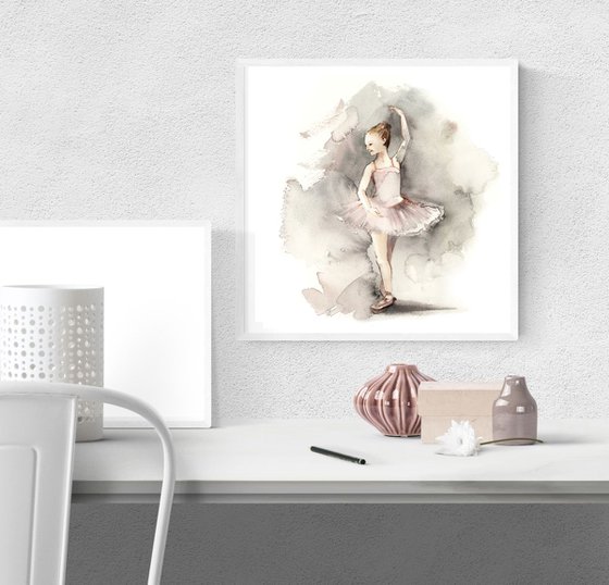Little ballerina in dusty pink and grey n.14