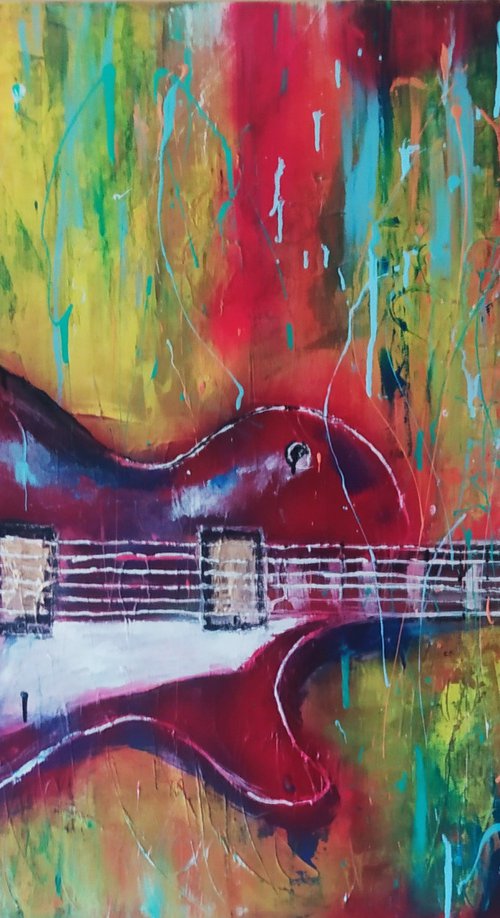 Red guitar by beata harasim