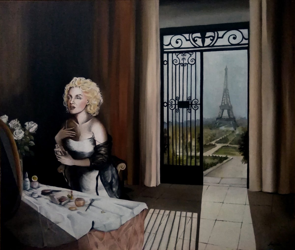 Paris - Oil painting-portrait-cityscape by Anna Rita Angiolelli