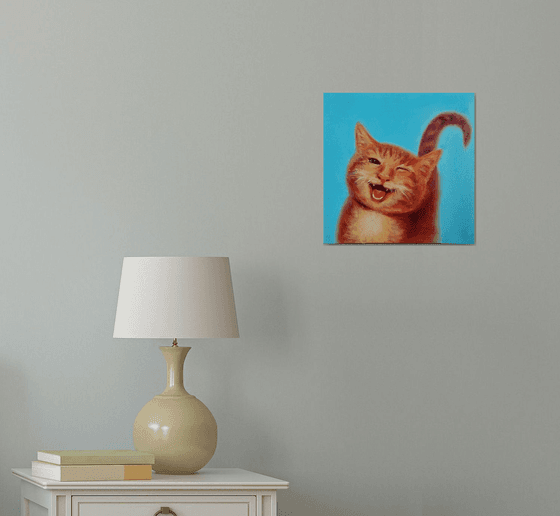 Funny sly cat