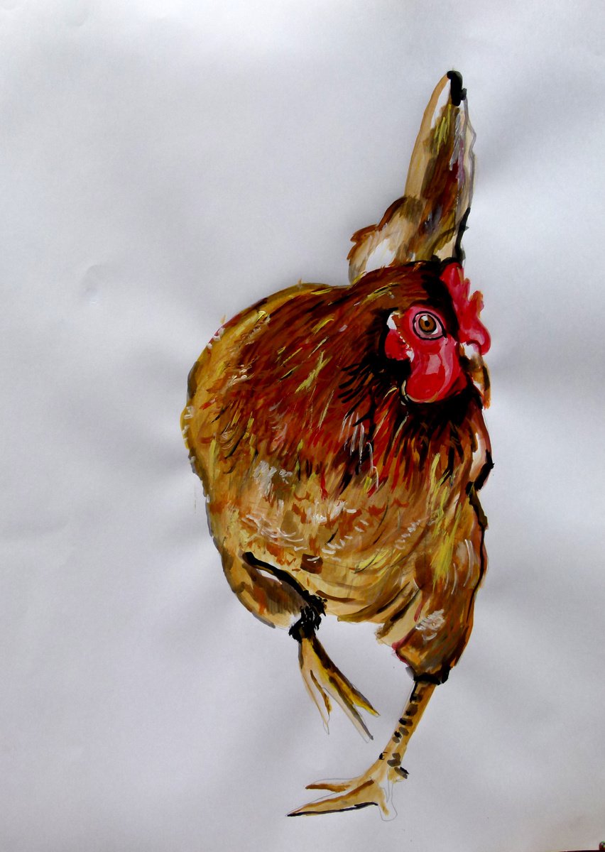 Photorealistic Animal Acrylic Painting By Soso Kumsiashvili, 24 X 33", Kitchen, Original Artwork