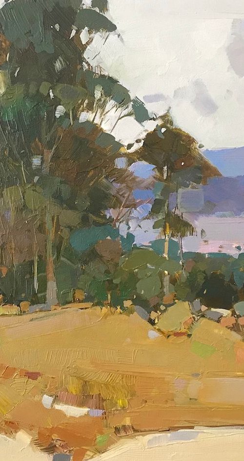 Path to the Lake, Landscape, Original oil painting, One of a kind Signed by Vahe Yeremyan