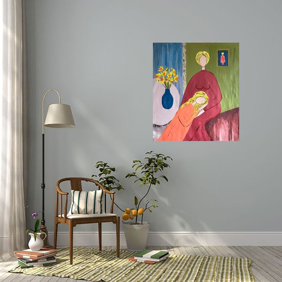 Mother Daughter Original Painting