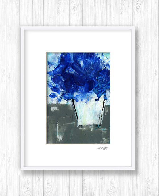 A Bouquet Of Blue 2 - Mixed Media Floral Painting by Kathy Morton Stanion
