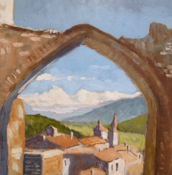 The Arch in Amelia Umbria Italian Plein Air Landscape Oil Painting