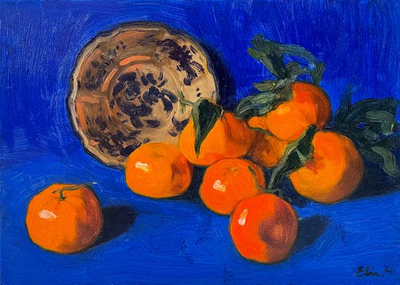 Still life with tangerines