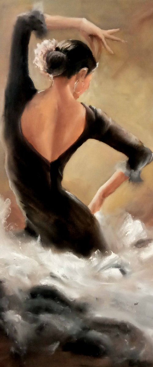 Black feather, Flamenco Dancer by Susana Z. Harris