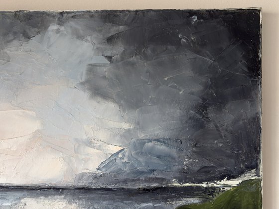 Stormy Reflections Knife landscape dark tones