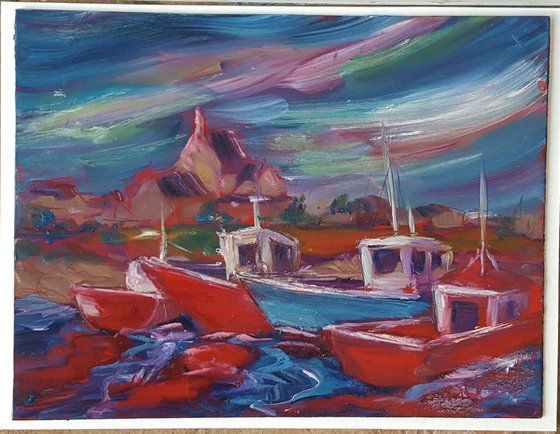 The Red Fishing boats of Kilmore Quay, Wexford Ireland