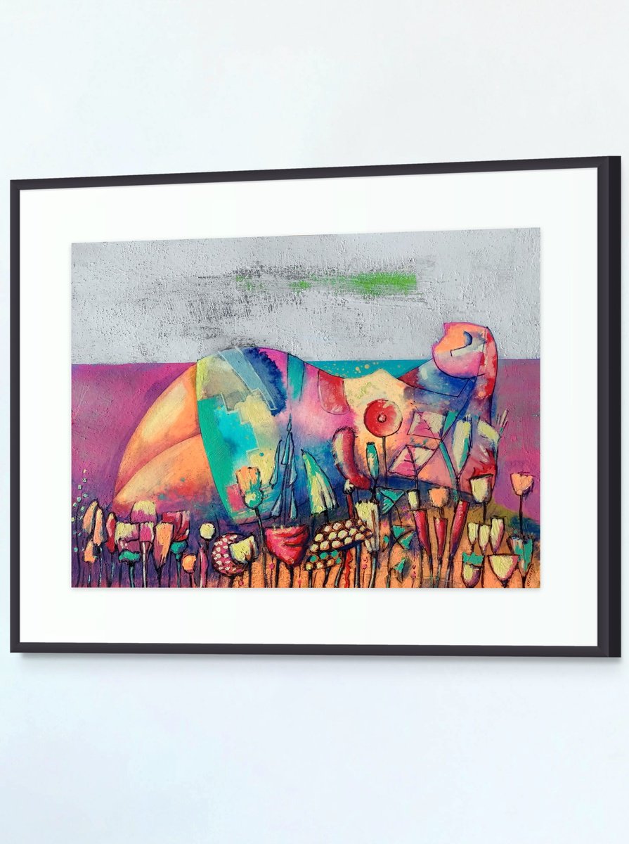 Abstract Botanical Acrylic Painting By Evgen Semenyuk, 20 X 16, Indian Summer (Gypsy Summer), Original Artwork