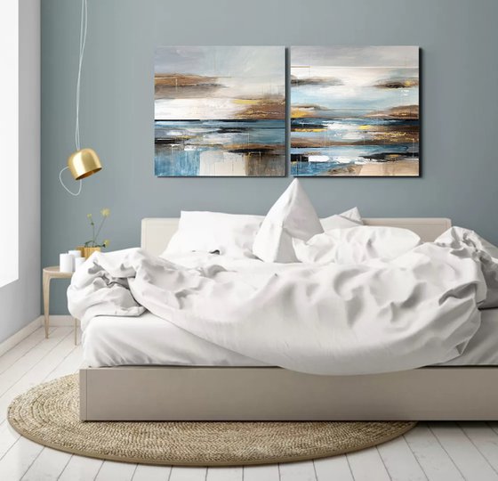 Shoreline Reflections Diptych