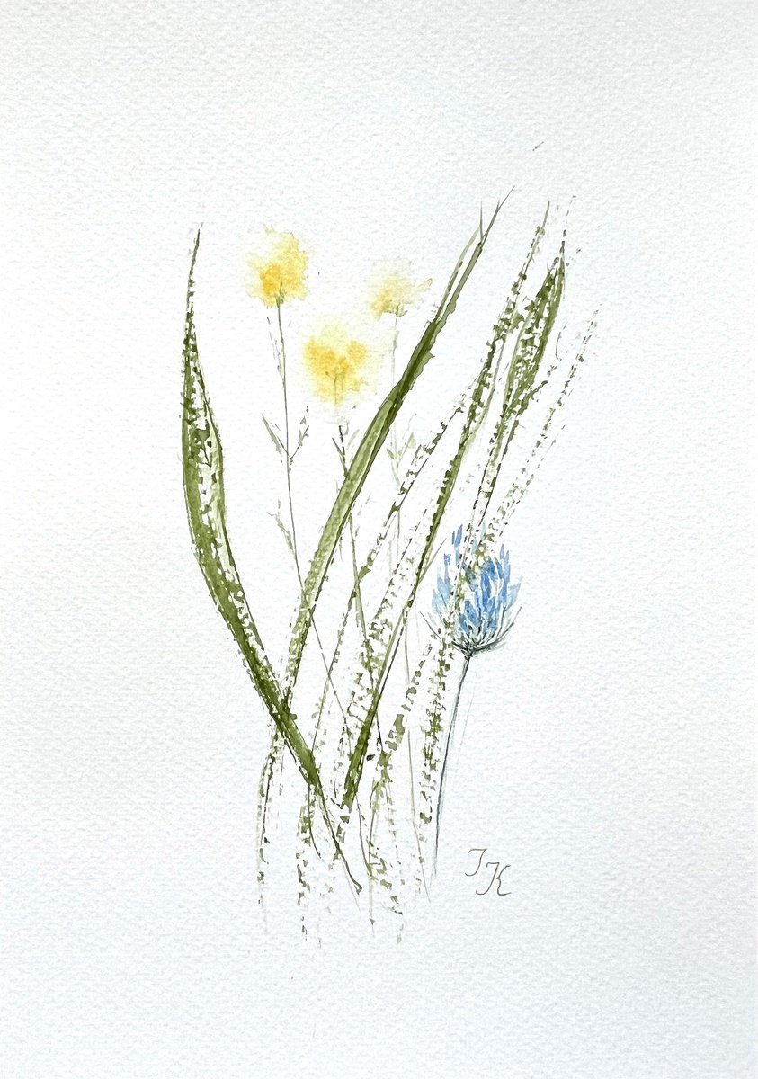 Organic Botanical Watercolour By Tetiana Kovalova, 9 X 13", Fantasy Flowers #5, Original Artwork