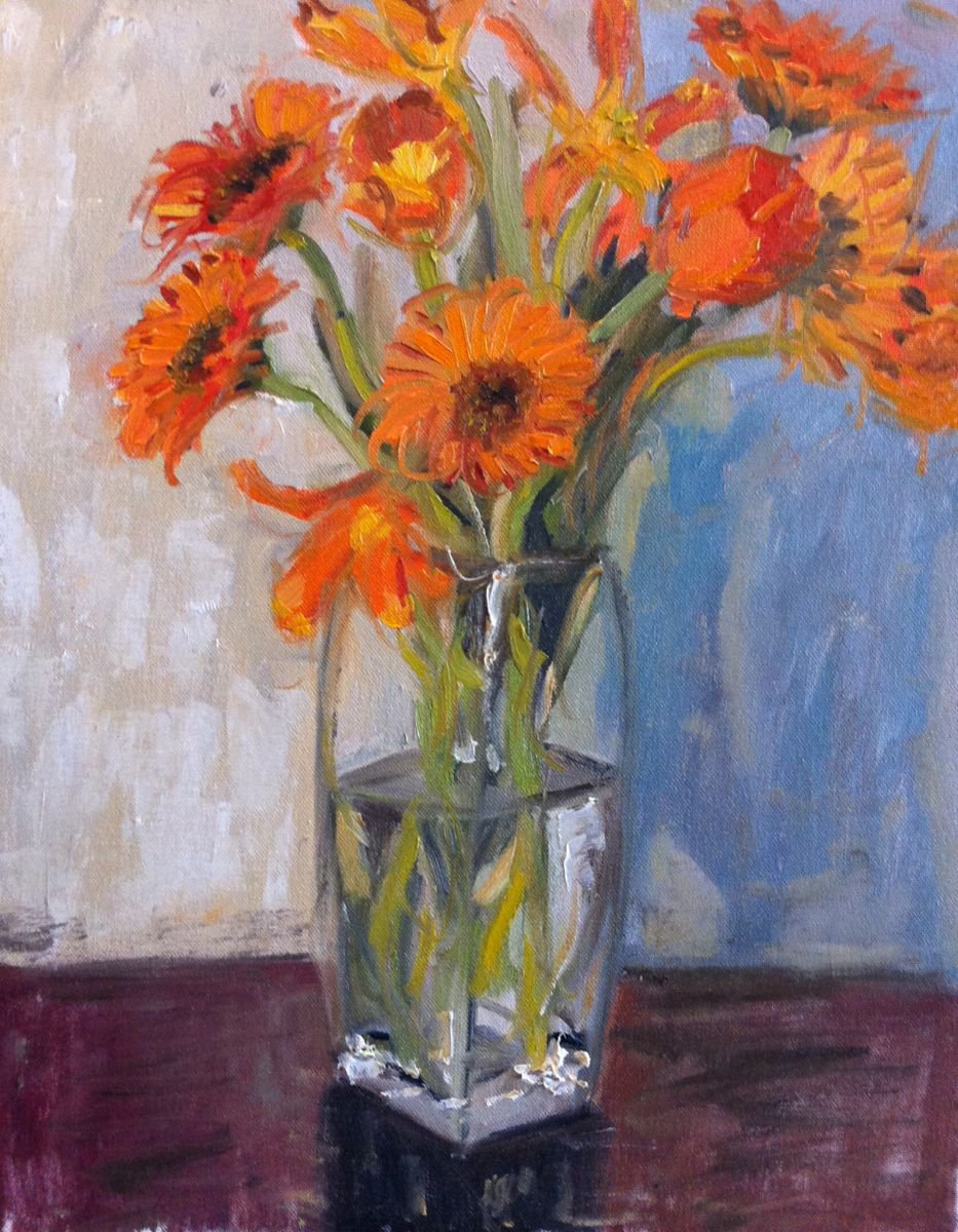 Orange Flowers by Zeke Garcia