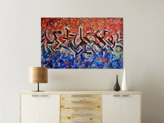 Abstract Street Art - Abstract Home Decor Art  On The Extra Large Deep Edge Canvas Ready To Hang Perfect for Modern Office Hotel Living Room Decoration