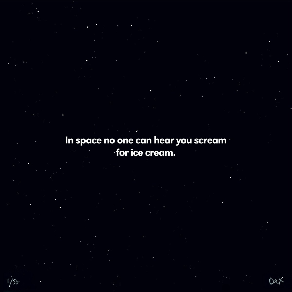 Typographic Abstract Giclee Print By Dex, 16 X 16, Scream For Ice Cream, Original Artwork