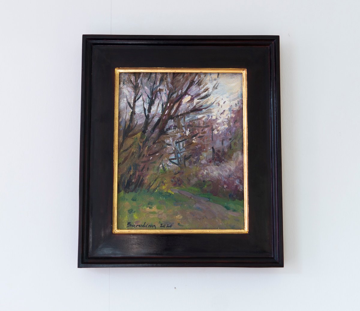 Impressionistic Landscape Oil Painting By Anastasia Borodina, 12 X 14, Spring Forest - Original Oil Painting, Original Artwork