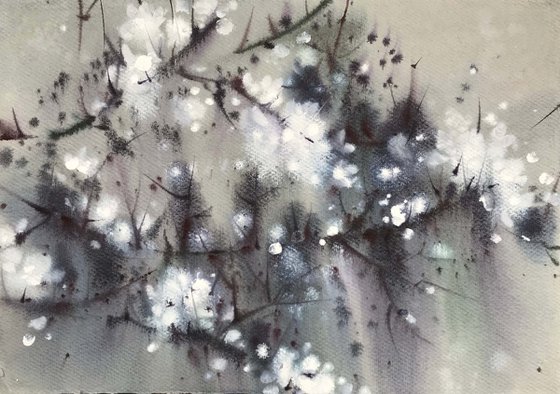 Thousands of cherry blossoms 4. One of a kind, original painting, handmade work, gift, watercolour art.