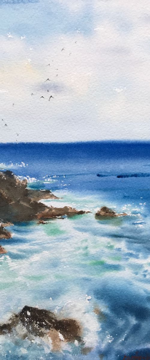 Cliffs and sea by Eugenia Gorbacheva