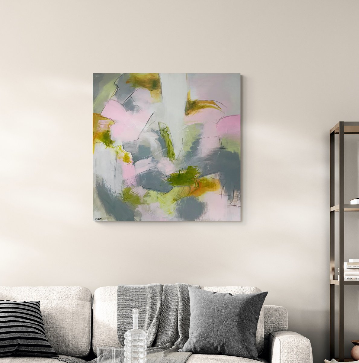 Organic Abstract Acrylic Painting By Kris Haas, 36 X 36", Now You See Me, Original Artwork