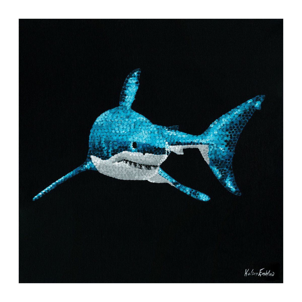 The Great White Shark - pointillism by Kelsey Emblow